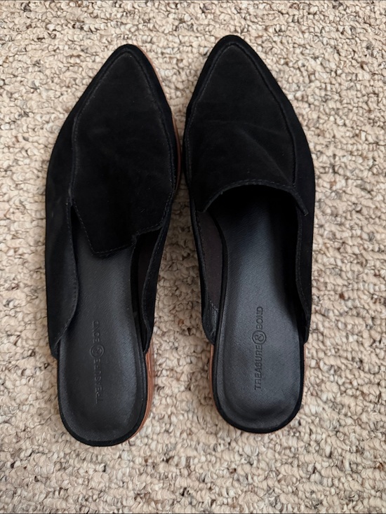 Treasure & Bond Shoes - Treasure & Bond Black Pointed-Toe Slip-On Mules SZ 9